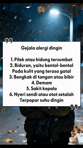 Beberapa gejala dari alergi dingin