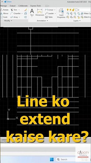 AutoCAD Tips #14 Extend Command Tutorial