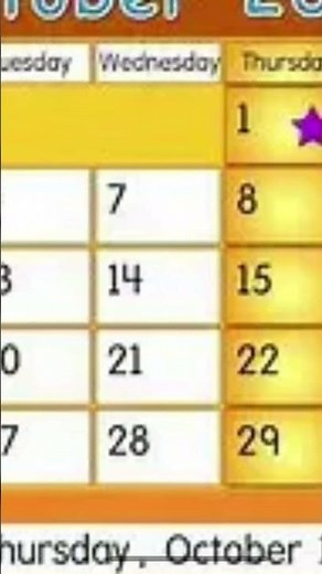 Starfall Calendar October 1st 2026
