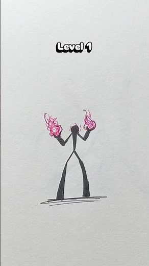 Stickman Levels Up 💀 From Noob to Infinite Power ⚡🔥 #drawing #stickman #art