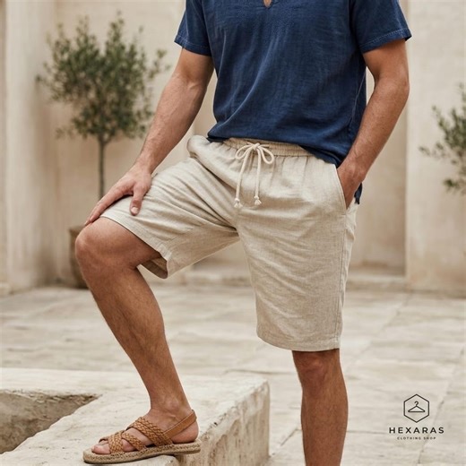 Men Linen Shorts Elastic Waist Casual Summer Shorts – Breathable Cotton Linen Beach Shorts, Relaxed Fit Drawstring Shorts - Etsy Australia