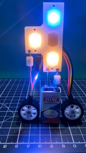 AI made 9 volt LED light with DC motor. #shorts #diy #led #light #dcmotor #car #tyre