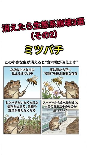 消えたら生態系崩壊3選その2#ミツバチ #意外と知らない #ヒキガエル