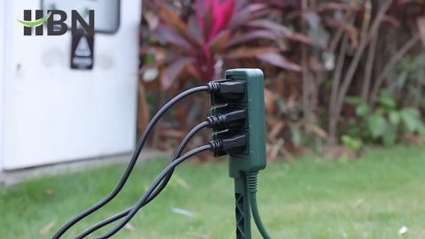 HBN Outdoor Power Stake Waterproof with 6FT Long Extension Cord, 3 Grounded Outlets Yard Power Strip with Protective Covers, Electrical Power Stake with Multiple Plug Socket for Garden Decoration