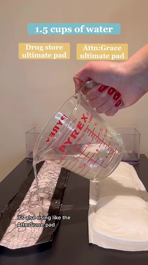 Attn:Grace vs. Walmart Incontinence Pads | Water Test Comparison