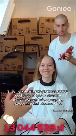 STREAMERKA KASIX JAKO PIERWSZA KOBIETA OGOLIŁA SIĘ NA ŁYSO NA STREAMIE CHARYTATYWNYM ŁATWOGANG