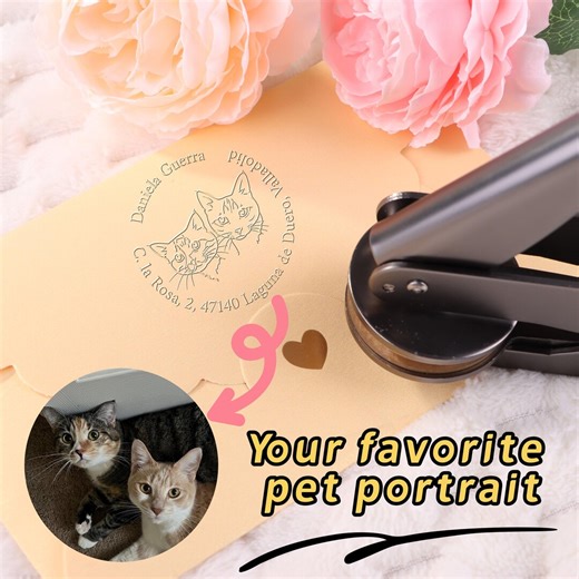 Wedding Embosser Stamp, Personalized Pet Portrait Address Embosser, Custom Logo Stamp for Invitations, Envelopes & Napkins - Etsy