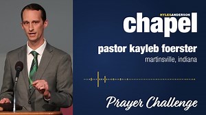 Prayer Challenge from Pastor Kayleb Foerster, Martinsville Baptist Tabernacle in Martinsville, Indiana. We were honored to host many servants of Christ for the Indiana Pastors' Prayer Group this past semester. Pastor Wilkerson asked each pastor to come and give a short challenge about prayer to our student body during the chapel service and we thought you might want to hear them as well. To hear chapel sermons, please visit hylesanderson.edu/sermons or subscribe on Apple Podcasts. #onlyatHAC #th