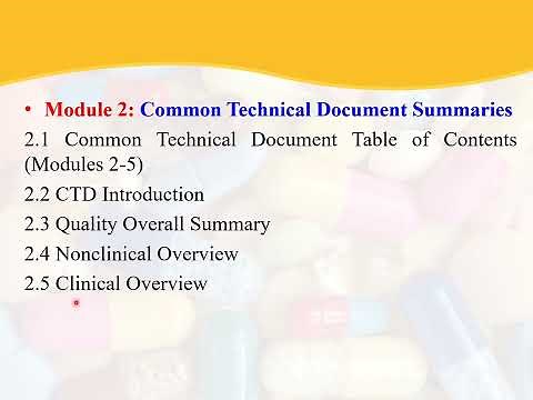 ORGANISATION OF THE CTD - COMMON TECHNICAL DOCUMENT