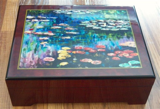 San Francisco Music Box Company Monet "water Lilies Pink" Musical Jewelry Box - Etsy