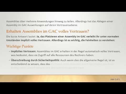 Verständnis von GAC-Assemblies und deren Vertrauensebenen in .NET