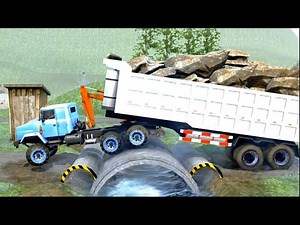 Amazing Skills !! Trucks vs Dangerous Roads | #spintires #mudrunner American Wilds Part-5