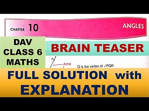 ANGLES | DAV CLASS 6 MATHS CHAPTER 10 BRAIN TEASER | MATHS SOLUTION | FULL SOLUTION