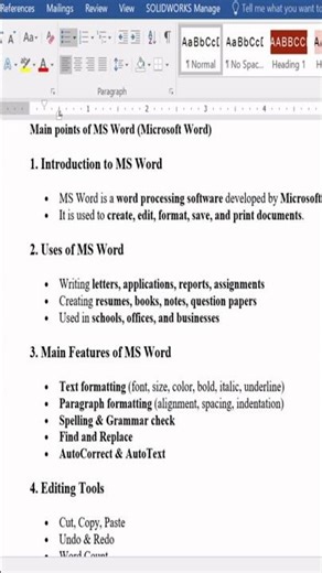 MS word Intro
