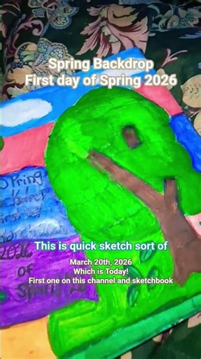 (1st Day) Spring Backdrop First Day of Spring Drawing - 3/20/26 (First one in my Sketchbook) #art