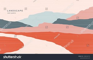 Modern Landscape Minimalist Style Contemporary Aesthetic Stock Vector (Royalty Free) 2338120775 | Shutterstock
