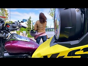 レディースバイカーver17バイクに乗る女性Movie file