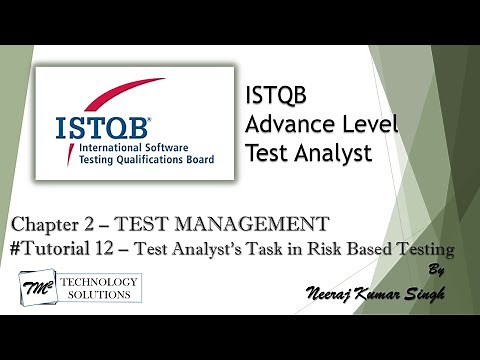 ISTQB Advance Test Analyst | 2.4 Test Analyst's Task in Risk Based Testing | ISTQB Tutorials