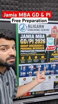 Jamia MBA GD/PI 2026 Preparation FREE Online Group Discussion & Personal Interview BatchJMI MBA 2026
