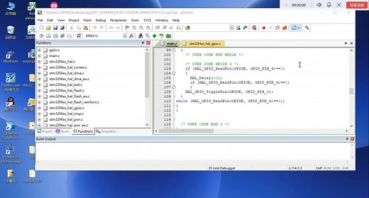 单片机STM32F4通过控制按键来控制发光二极管的亮灭