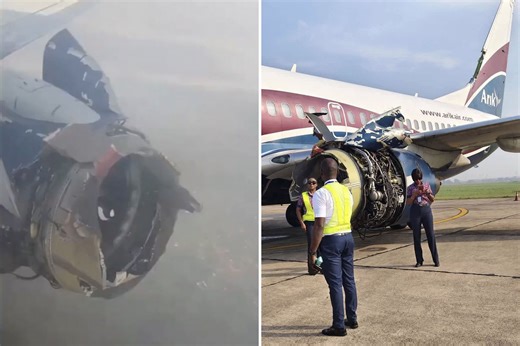 Terrifying video shows plane flying with shredded engine after midair explosion