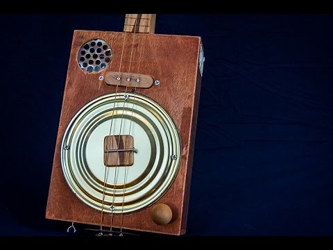Handmade 3 string fretless Acoustic Electric Cigar Box resonator Guitar