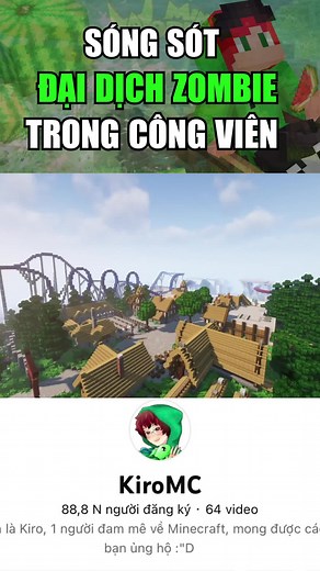 24h thoát khỏi công viên zombie #minecraft #kiromc