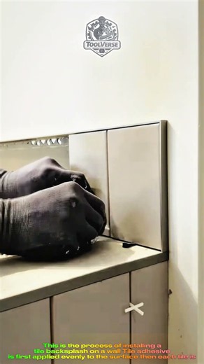How to Install a Tile Backsplash | Professional Wall Tile Installation Technique #shorts
