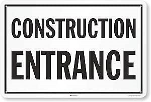 SmartSign "Construction Entrance" Sign | 24" x 36" Aluminum
