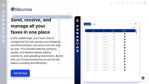 In this walkthrough, you’ll learn how to send, receive, and manage all your faxes in one place. We’ll explore the Fax tab, preview Outgoing and Inbound faxes, and guide you step-by-step through sending a new fax — including entering company, sender, and receiver details, adding comments, and uploading attachments. By the end, you’ll know exactly how to use the Fax feature smoothly and efficiently. Learn more: Request Demo → https://1smtg.com/request_demo/ View Pricing → https://1smtg.com/pricing