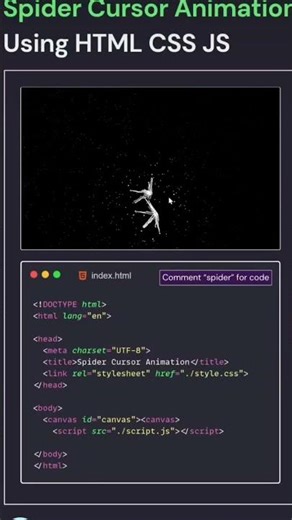 spider cursor animation #coding #frontendcourse #python #codingbat #programming #javascript