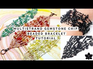 DIY Multi Strand Gemstone Chip Beaded Bracelet Tutorial
