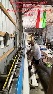 Making custom gable trims for metal roof 24gauge with manual brake (old school making)#metalroofing