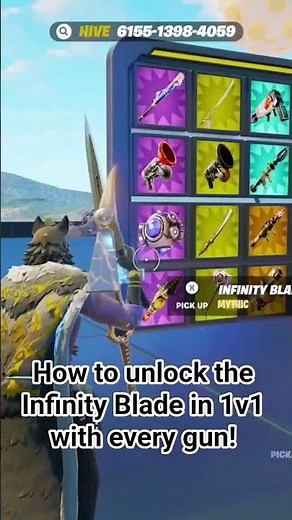 How to unlock the Infinity Blade in 1v1 with every gun!