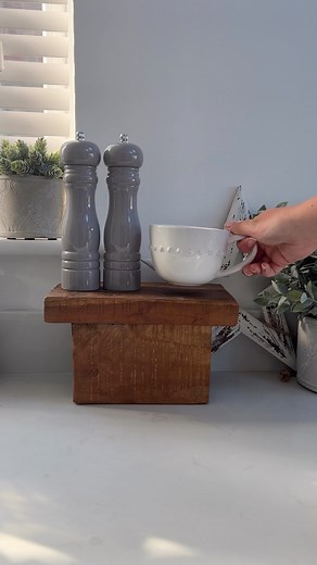 2.9K views · 33 reactions | Style my kitchen worktop with me  Our chunky reclaimed wooden risers are perfect for adding a little height to your kitchen worktop #kitchendesign #worktopstyling #kitchendecor #homedecor | Ivy Grey Interiors | Facebook