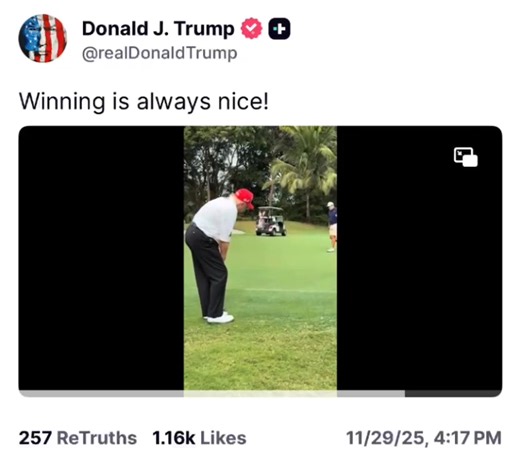 GOLF și UCRAINA. Cu câteva ore înainte de negocierile cu Ucraina, Donald Trump se relaxează la golf în Mar a Lago. Președintele SUA postează pe rețelele de socializare loviturile de succes din acest weekend din sportul său preferat | Gandul