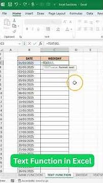 Text Function in Excel #excel