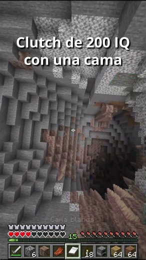 Clutch 200IQ Con una Cama en MINECRAFT #minecraft #minecraftshorts