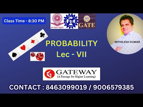 UGC NET / CSIR NET / GATE : Probability - Lec VII | GATEWAY | MITHILESH KUMAR