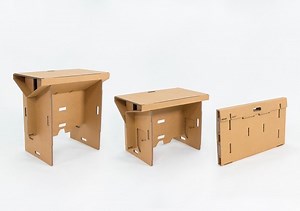 Refold: A Light and Portable Desk Made Entirely Out of Recycled Cardboard