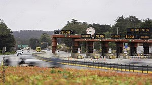Timelapse - Golden Gate Bridge Toll Booth Traffic, San Francisco, CA