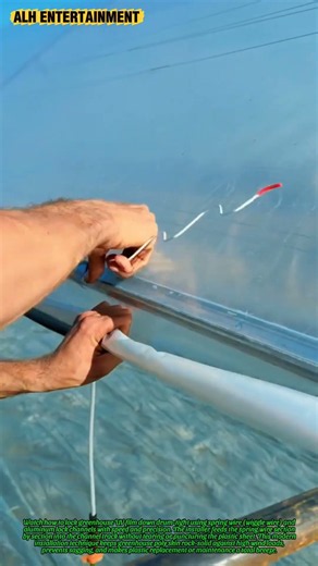 Greenhouse UV Plastic Lockup | Fast & Secure Wiggle Wire Installation #shorts