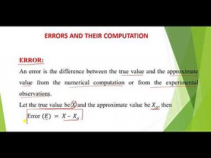 Numerical Methods Errors Lecture- 02