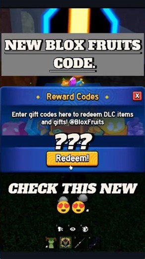 NEW SECRET BLOX FRUIT CODE 101% WORKING #roblox #shorts #gameplay #bloxfruits #robloxedit #working