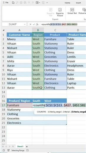 How to use Countifs function in Excel #ForYou / #fyp #excel #mustwatch