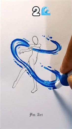 drawing pose water power 1-7 #shorts #art #drawing #pose