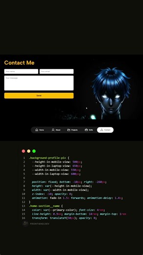 Portfolio Website using HTML CSS JS code #programming #coding #portfoliowebsite #htmlcss #javascript