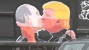 Trump Kissing Putin Mural Draws Eyeballs
