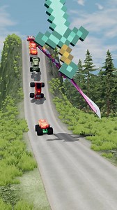 Minecraft & Pink Sword vs Mcqueen car & Truck & kijo - beamng #fbreels #beamngdrive #reels #beamng #reelsvideo | Gamingworld