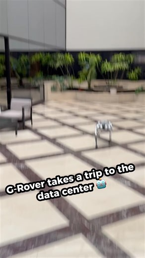 Taking our Robot dog G-Rover through the data center! 🤖